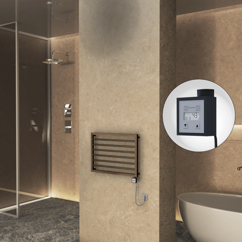 NAXOS Elektrikli Havlupan 800x578 Bakır Eskitme Parlak (KTX3 Termostat) 300W Spiral Kablolu - 1NAX08000578K3PE7030-K