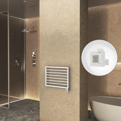 Radiva - NAXOS Elektrikli Havlupan 800x578 Beyaz Mat (KTX1 Termostat) 300W