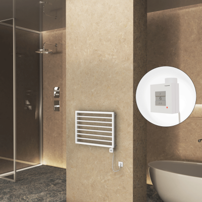 Radiva - NAXOS Elektrikli Havlupan 800x578 Beyaz Mat (KTX1 Termostat) 300W Spiral Kablolu