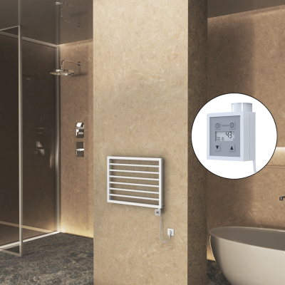 Radiva - NAXOS Elektrikli Havlupan 800x578 Beyaz Mat (KTX3 Termostat) 300W Spiral Kablolu (1)