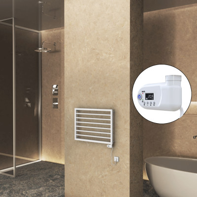 Radiva - NAXOS Elektrikli Havlupan 800x578 Beyaz Mat (Thesis Termostat) 300W (1)