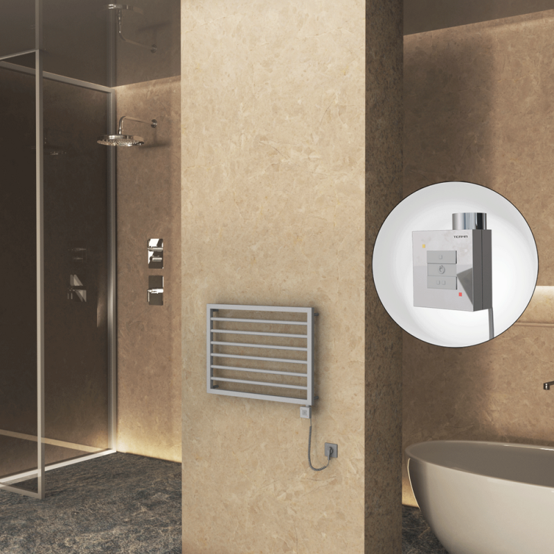 NAXOS Elektrikli Havlupan 800x578 Gri 7012 Texture (KTX1 Termostat) 300W Spiral Kablolu - 1NAX08000578BGTEB030-K