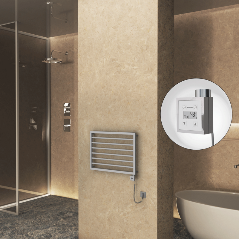 NAXOS Elektrikli Havlupan 800x578 Gri 7012 Texture (KTX3 Termostat) 300W Spiral Kablolu - 1NAX08000578BGTE7030-K