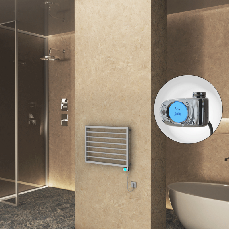 NAXOS Elektrikli Havlupan 800x578 Gri 7012 Texture (Musa Termostat) 300W - 1NAX08000578BGTE3030