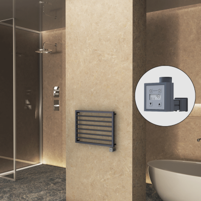 Radiva - NAXOS Elektrikli Havlupan 800x578 Koyu Antrasit Texture (KTX3 Termostat) 300W (1)