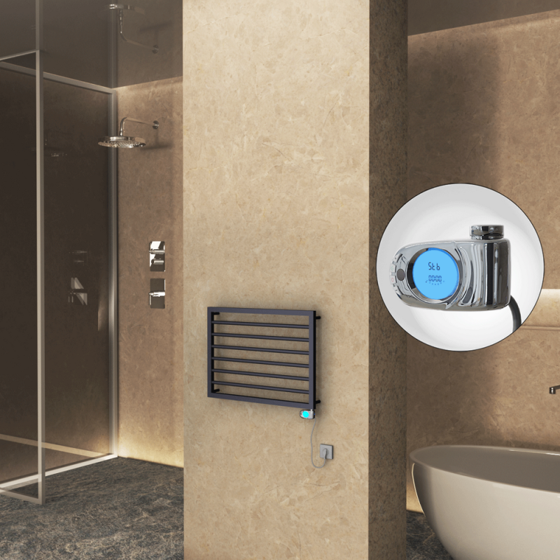 NAXOS Elektrikli Havlupan 800x578 Koyu Antrasit Texture (Musa Termostat) 300W - 1NAX08000578B6TE3030