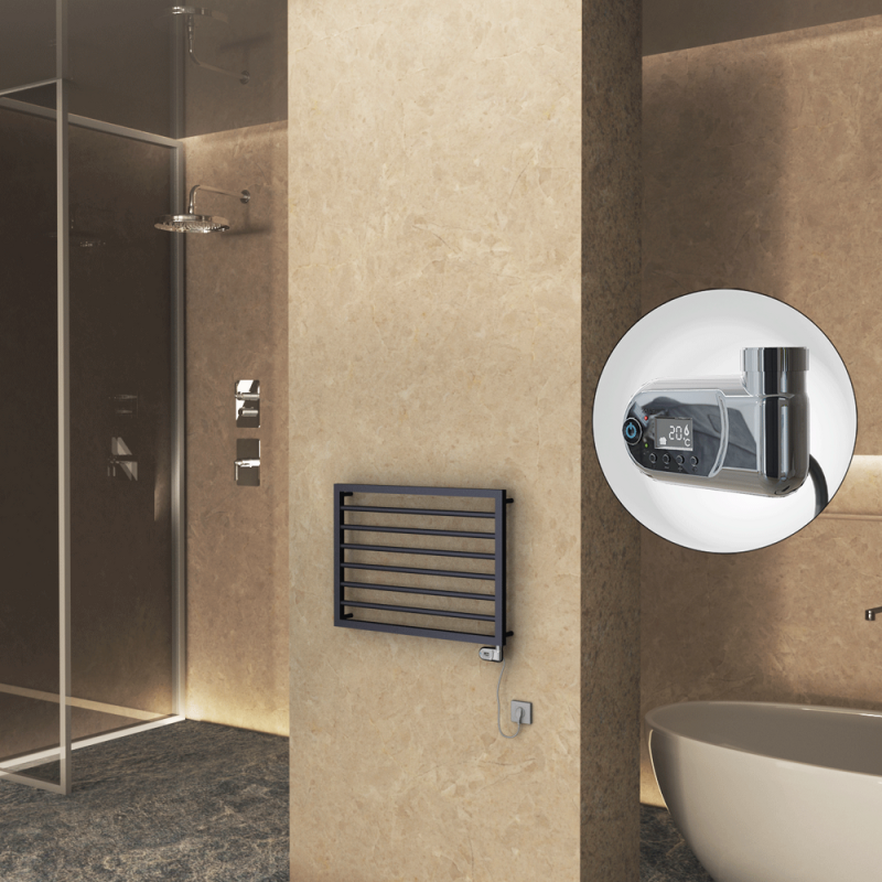 NAXOS Elektrikli Havlupan 800x578 Koyu Antrasit Texture (Thesis Termostat) 300W - 1NAX08000578B6TE2030