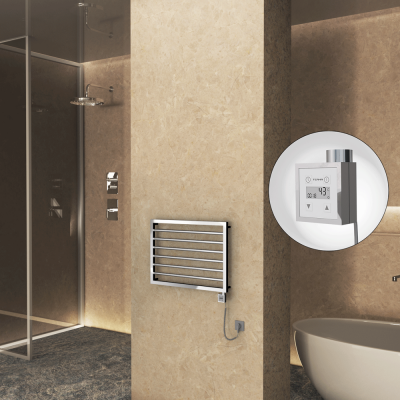 Radiva - NAXOS Elektrikli Havlupan 800x578 Krom (KTX3 Termostat) 300W Spiral Kablolu