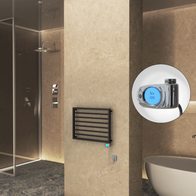 Radiva - NAXOS Elektrikli Havlupan 800x578 Siyah Mat (Musa Termostat) 300W (1)