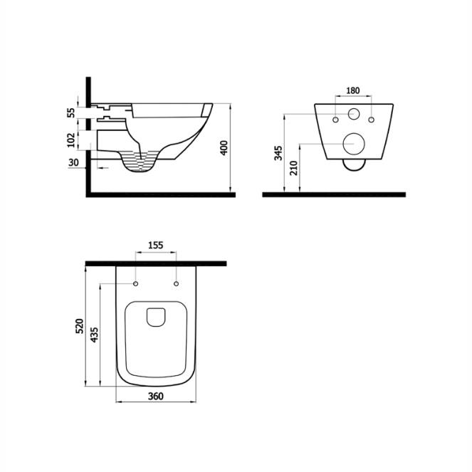Newarc Asma Klozet Life Beyaz - 20NEWARC5823-TAKIM
