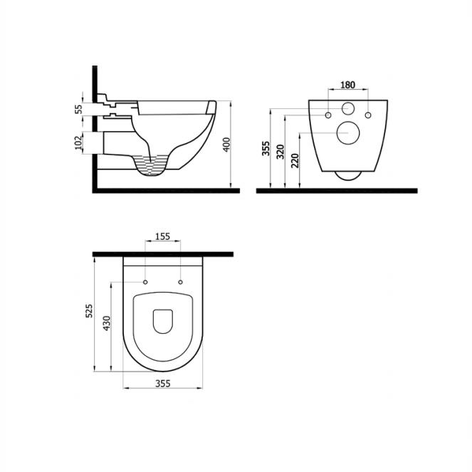 Newarc Asma Klozet Modern Beyaz - 20NEWARC3823-TAKIM