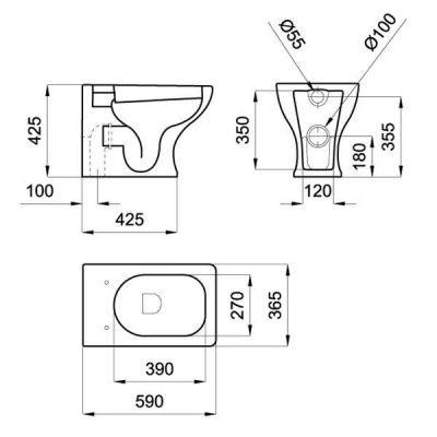 Noken Klozet Asma Dune & Frenli Kapak - Thumbnail 13NOK37133003-TAKIM