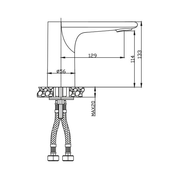 NSK Fotoselli Lavabo Bataryası Elektrikli+Pilli Krom Çift Su Girişli N2100802 - 20NSKN2100802