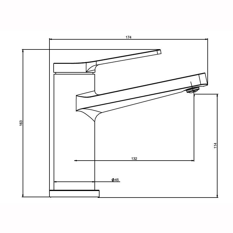 NSK Lavabo Bataryası Nobia Pro Tek Gövde Krom N3015402 - 20NSKN3015402