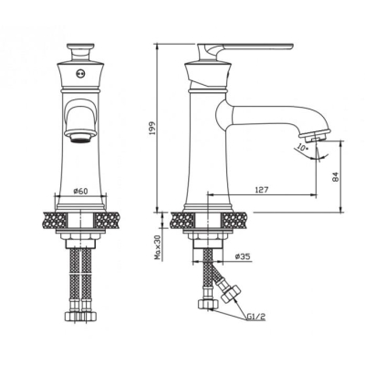 NSK - NSK Lavabo Bataryası Siempre Tek Gövde Bronz N3013224 (1)