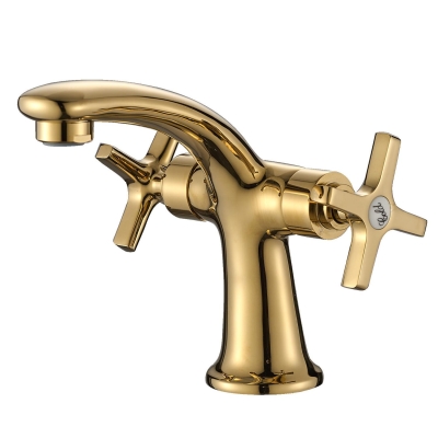 NSK - NSK Lavabo Bataryası Trinity Çift Kollu Tek Gövde Altın N3013119