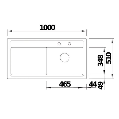 NUEVO - Nuevo Eviye Crea XL 6 S 100 x 51 cm Sol Damlalıklı Siyah Porselen 424166