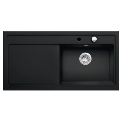 NUEVO - Nuevo Eviye Crea XL 6 S 100 x 51 cm Sol Damlalıklı Siyah Porselen 424166 - 0