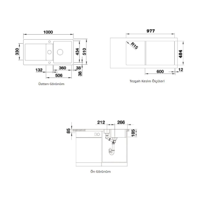 Nuevo Eviye Liberta 6 S 100 x 51 cm Sol Damlalıklı Kristal Beyaz Porselen 104172 - Thumbnail 20NUEVO104172