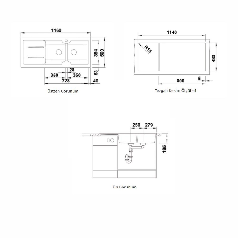 Nuevo Eviye Sonas 8 S 116 x 50 cm Sol Damlalıklı Kristal Beyaz Porselen 304158 - 20NUEVO314158