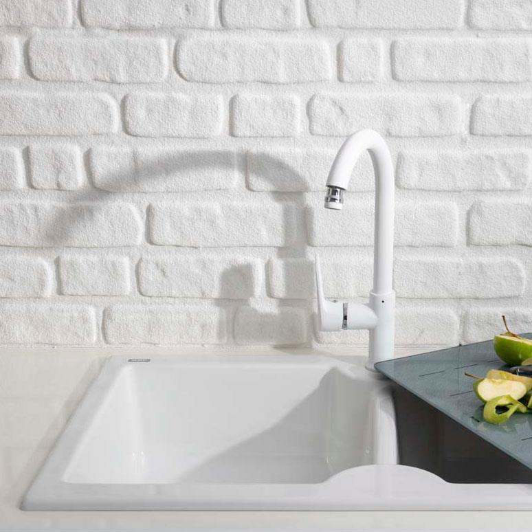 Nuevo Eviye Sonas 9 S 86 x 50 cm Sol Damlalıklı Kristal Beyaz Porselen 304159 - 20NUEVO304159