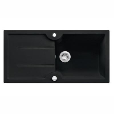 NUEVO - Nuevo Eviye Sonas XL 6 S 100 x 50 cm Sol Damlalıklı Siyah Porselen 324163 - 0