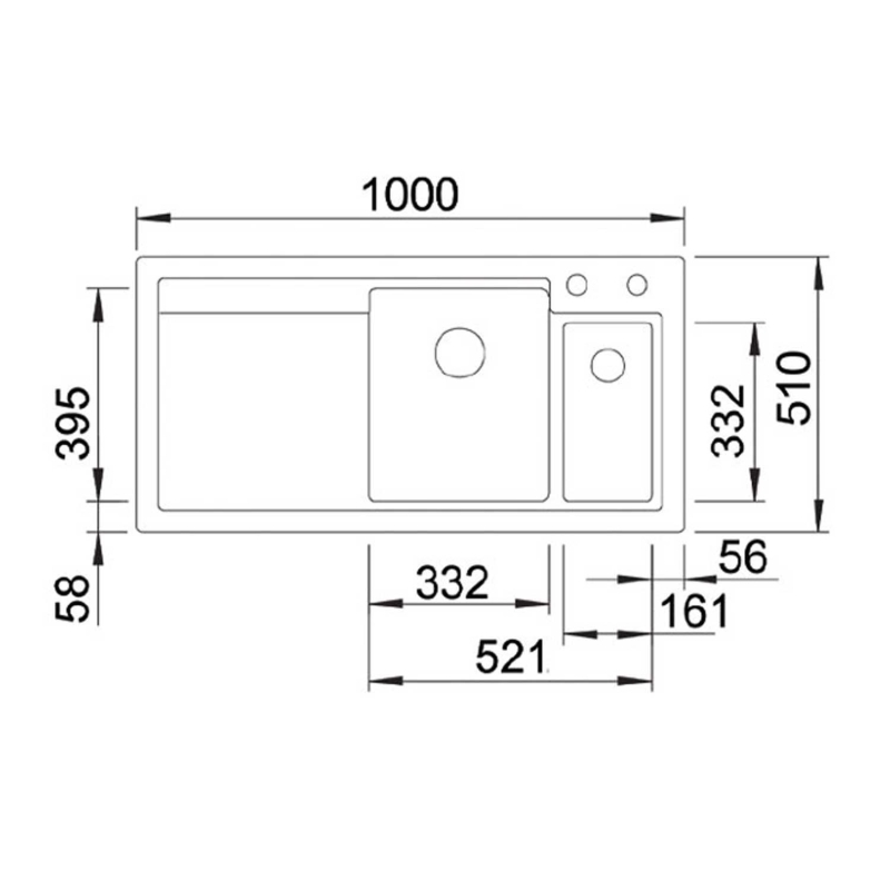 Nuevo Seramik Eviye Purel 6 S 100 x 51 Sağ Damlalık Beyaz - 20NUEVO804156