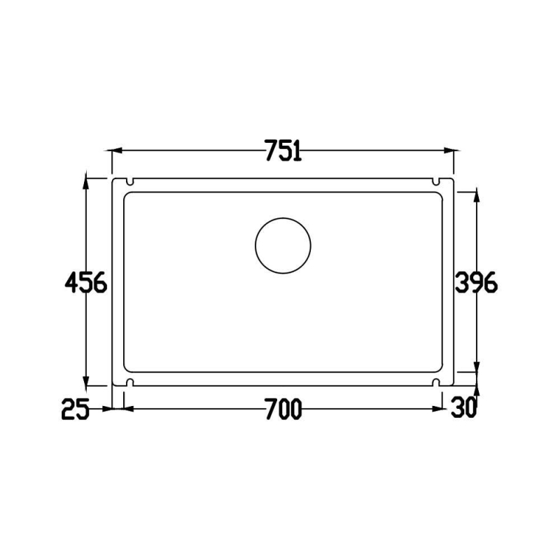 Nuevo Seramik Eviye Tezgah Altı Sonic 700 U 75,1 x 45,6 Manolya - 20NUEVO734700