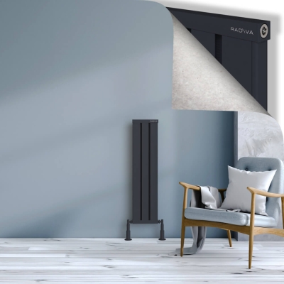 Radiva - OBI Dekoratif Alüminyum Radyatör 1000x244 Koyu Antrasit (1)