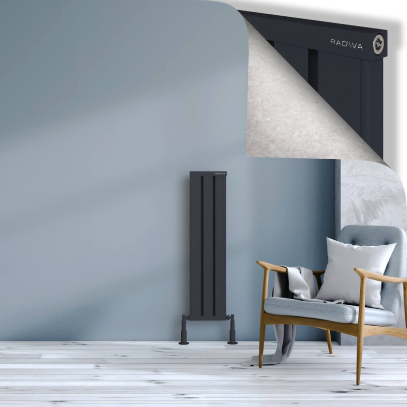 OBI Dekoratif Alüminyum Radyatör 1000x244 Koyu Antrasit - 2OBI10000244B6TS