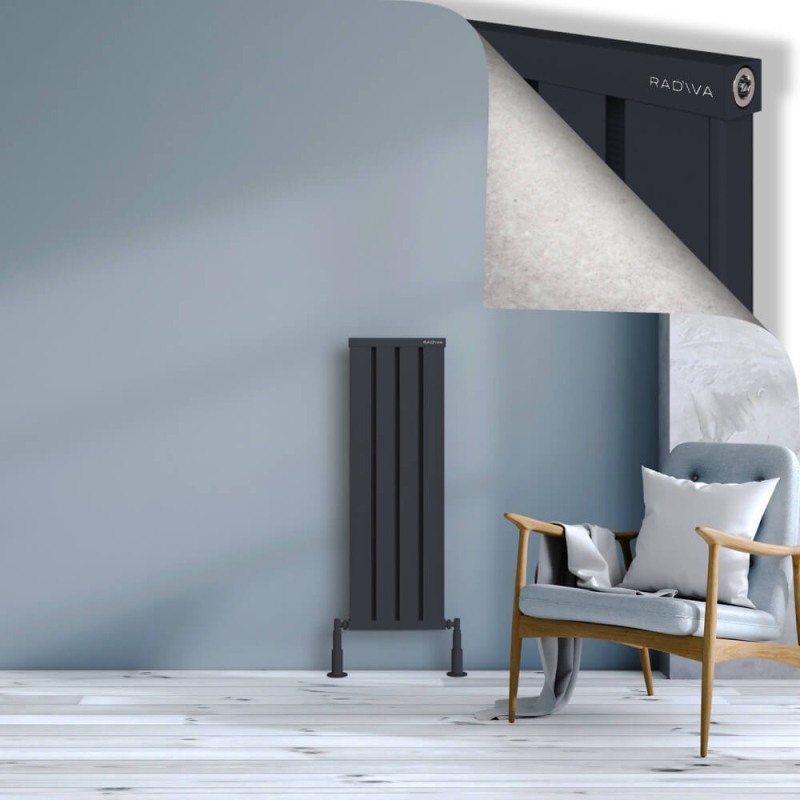 OBI Dekoratif Alüminyum Radyatör 1000x324 Koyu Antrasit - 2OBI10000324B6TS