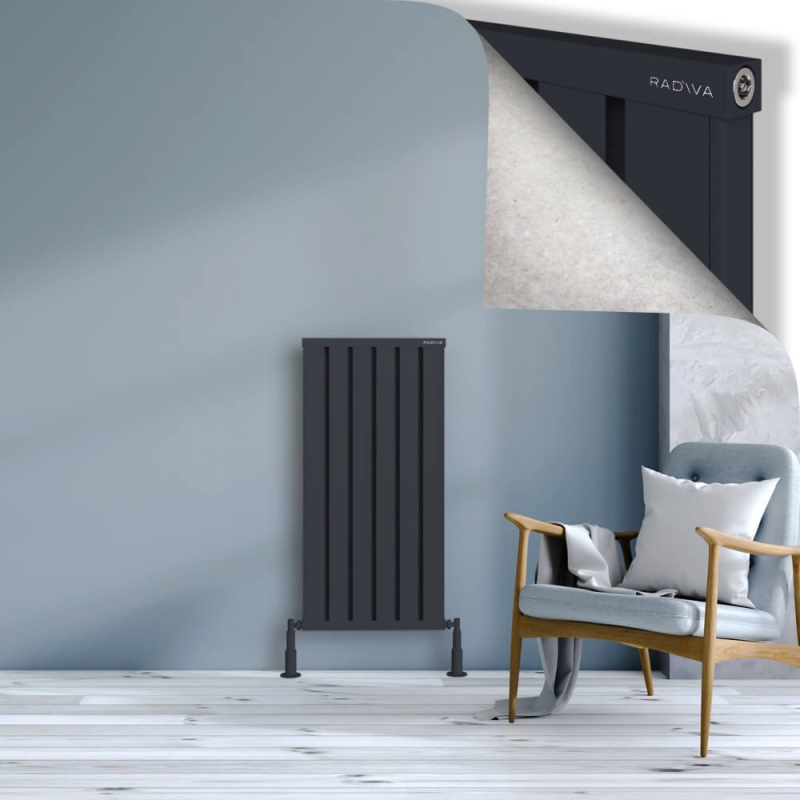 OBI Dekoratif Alüminyum Radyatör 1000x484 Koyu Antrasit - 2OBI10000484B6TS