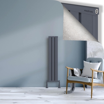Radiva - OBI Dekoratif Alüminyum Radyatör 1200x244 Antrasit (1)