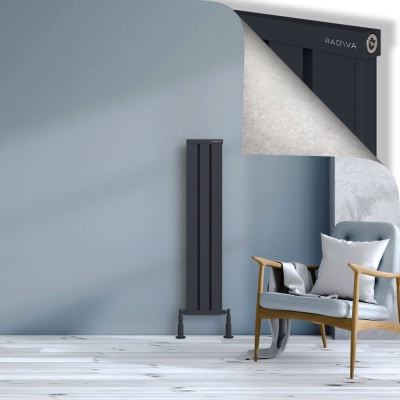 Radiva - OBI Dekoratif Alüminyum Radyatör 1200x244 Koyu Antrasit (1)