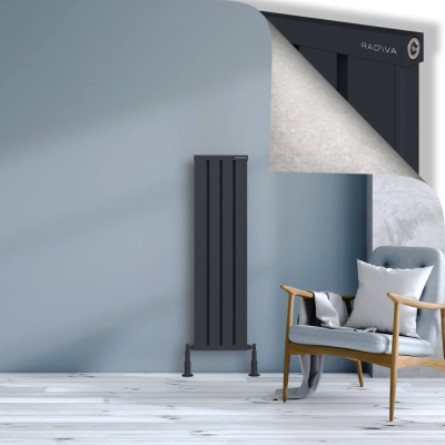 Radiva - OBI Dekoratif Alüminyum Radyatör 1200x324 Koyu Antrasit - 300