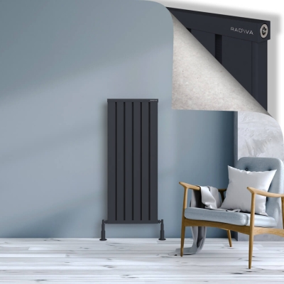 Radiva - OBI Dekoratif Alüminyum Radyatör 1200x484 Koyu Antrasit