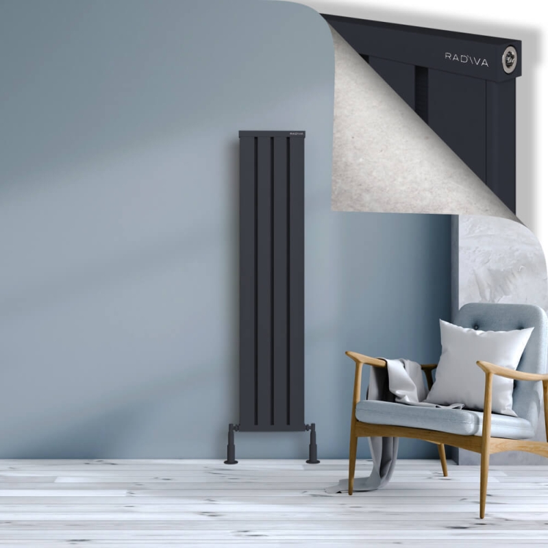 OBI Dekoratif Alüminyum Radyatör 1500x324 Koyu Antrasit - 2OBI15000324B6TS