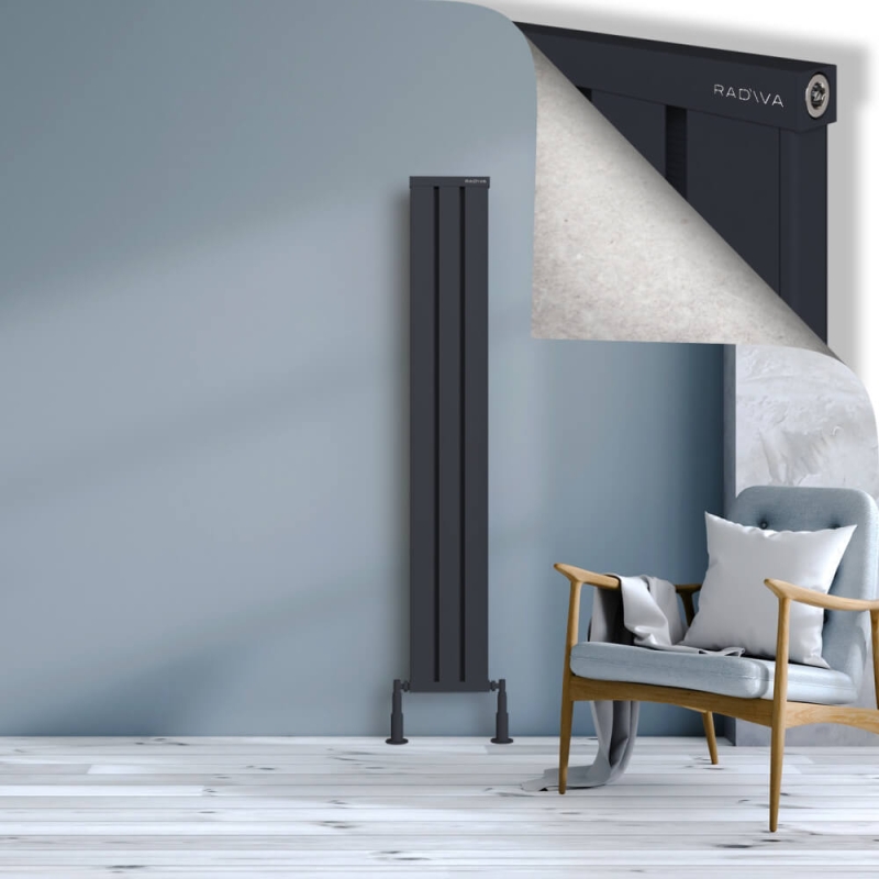 OBI Dekoratif Alüminyum Radyatör 1600x244 Koyu Antrasit - 2OBI16000244B6TS