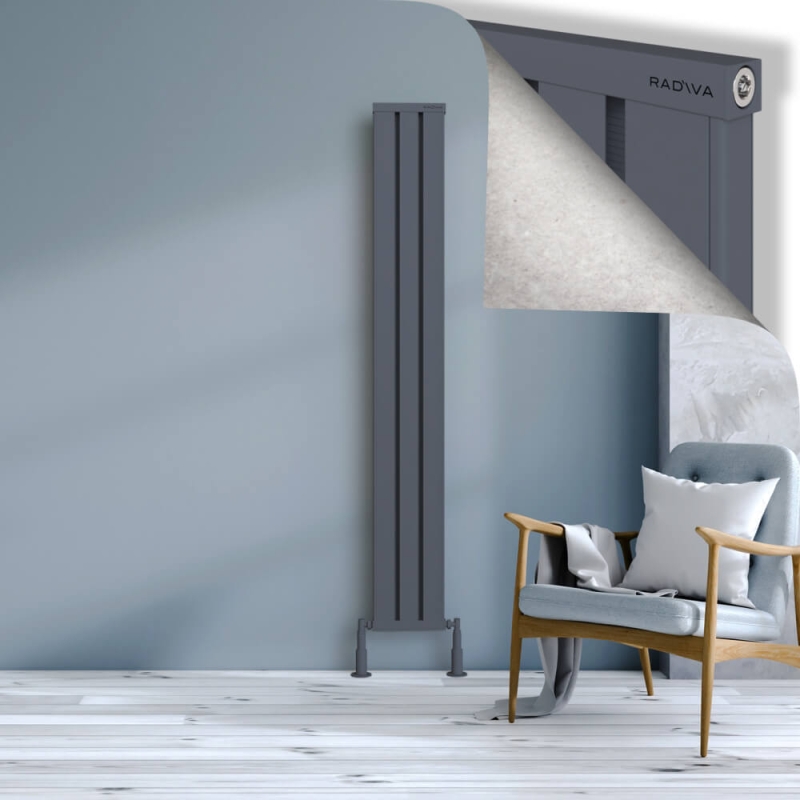 OBI Dekoratif Alüminyum Radyatör 1800x244 Antrasit - 2OBI18000244B2TS