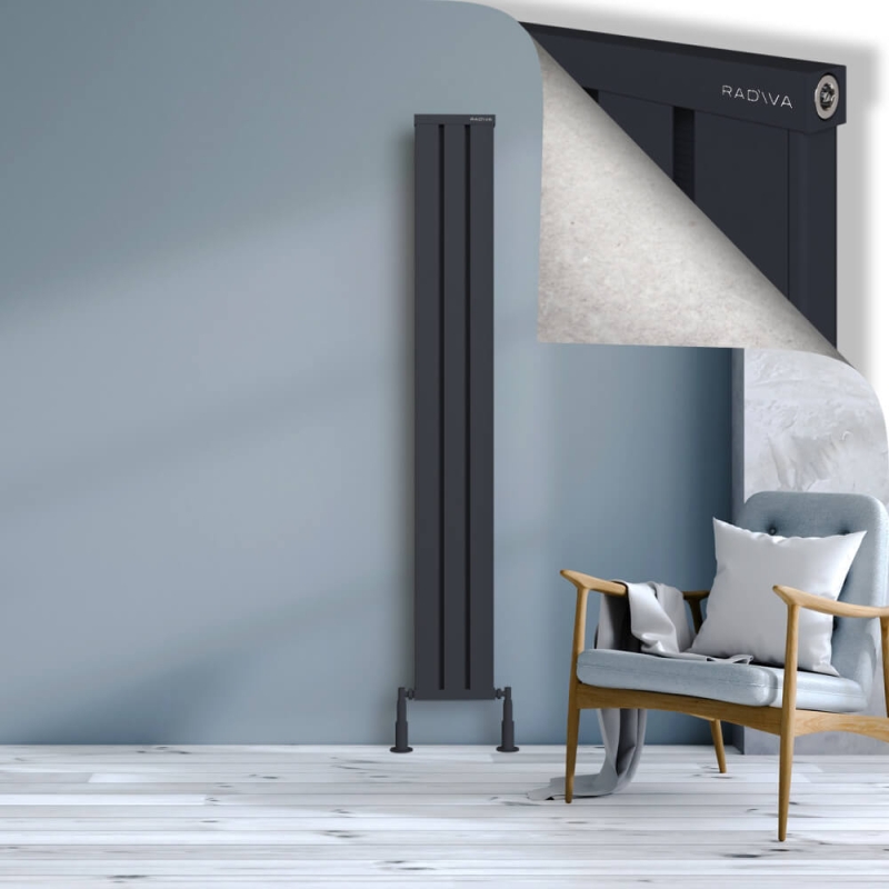 OBI Dekoratif Alüminyum Radyatör 1800x244 Koyu Antrasit - 2OBI18000244B6TS