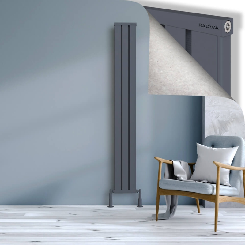 OBI Dekoratif Alüminyum Radyatör 1900x244 Antrasit - 2OBI19000244B2TS