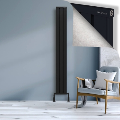 Radiva - OBI Dekoratif Alüminyum Radyatör 2000x244 Siyah (1)