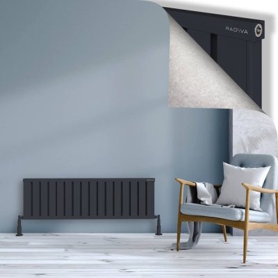 Radiva - OBI Dekoratif Alüminyum Radyatör 400x1284 Koyu Antrasit