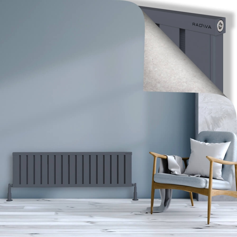 OBI Dekoratif Alüminyum Radyatör 400x1364 Antrasit - 2OBI04001364B2TS