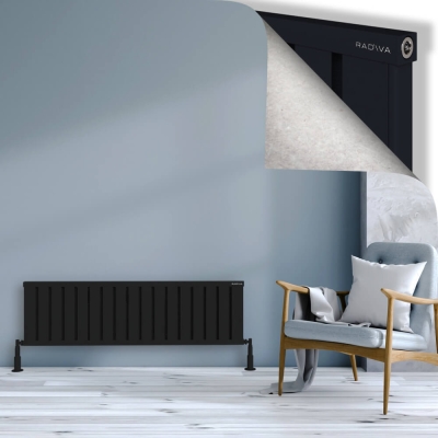 Radiva - OBI Dekoratif Alüminyum Radyatör 400x1364 Siyah