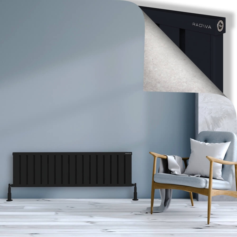 OBI Dekoratif Alüminyum Radyatör 400x1364 Siyah - 2OBI04001364B3TS