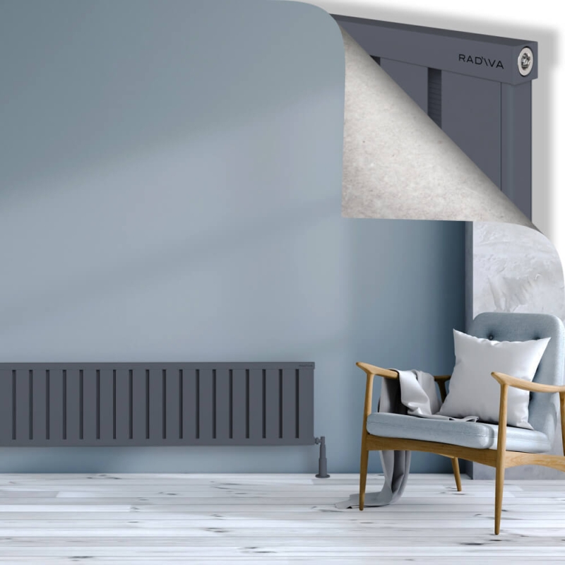 OBI Dekoratif Alüminyum Radyatör 400x1684 Antrasit - 2OBI04001684B2TS