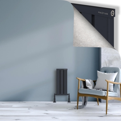 Radiva - OBI Dekoratif Alüminyum Radyatör 600x244 Koyu Antrasit