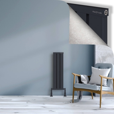 Radiva - OBI Dekoratif Alüminyum Radyatör 900x244 Koyu Antrasit