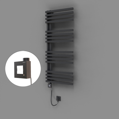 Radiva - Oka Dekoratif Elektrikli Havlupan 500x1200 Koyu Antrasit (KTX1 Termostat) 600W Spiral Kablolu (1)